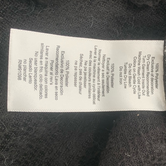 C Calvert Women's Solid Black Cozy Super Soft Zip Front Fleece Sweatshirt S - Picture 6 of 9